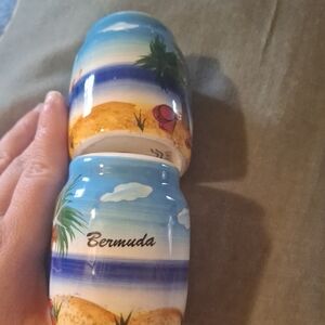 Bermuda Island Ceramic Salt and Pepper Shakers Tropical Beach Vacation